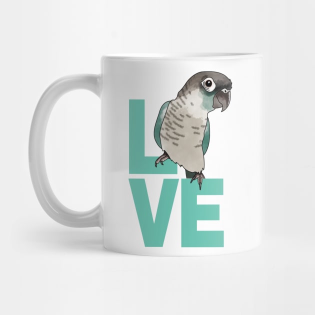 Cute Parrot LOVE - Blue Cheek Conure for Bird Lovers by cottoncanvas